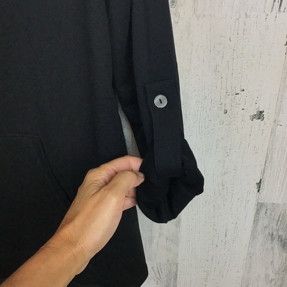 Soft Surroundings Womens Kassidy Pullover Cowl Neck Black Size M Top Button - Picture 8 of 8